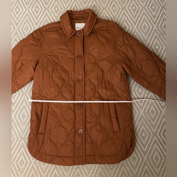 Madewell Women’s Air Puff Quilted Shacket Warm Coffee Rust Orange XS - Picture 5 of 7